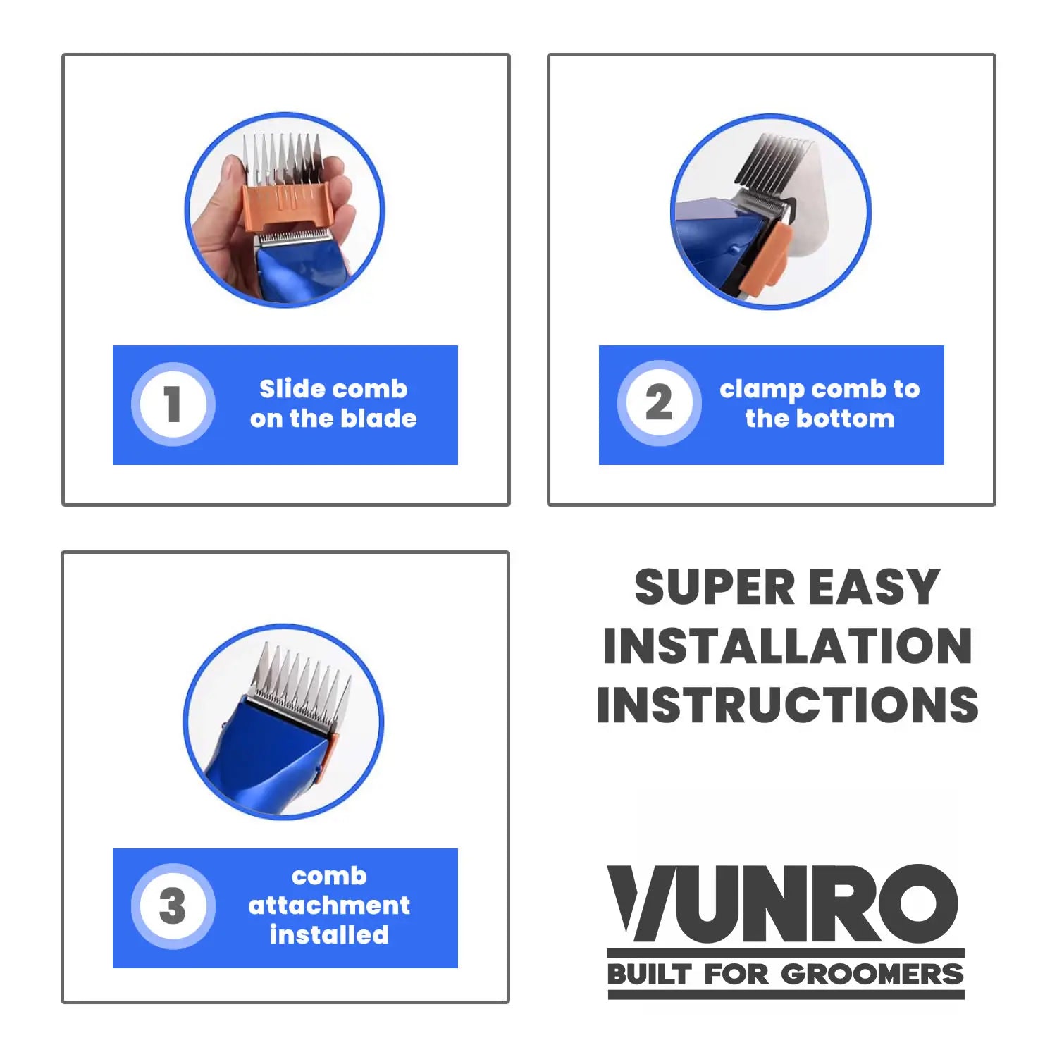 Eight Piece Guard Comb Set (Adjustable Blade Compatible)